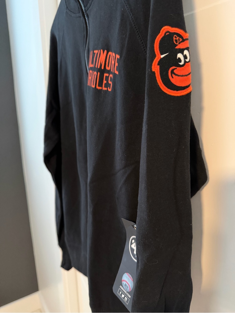 New With Tags 47 Men's Baltimore Orioles Black Quarter-Zip Pullover - Picture 3 of 8